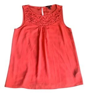 CLEARANCE 3/$15 Forever 21 Coral Sleeveless Blouse Women’s‎ Small Crochet Detail